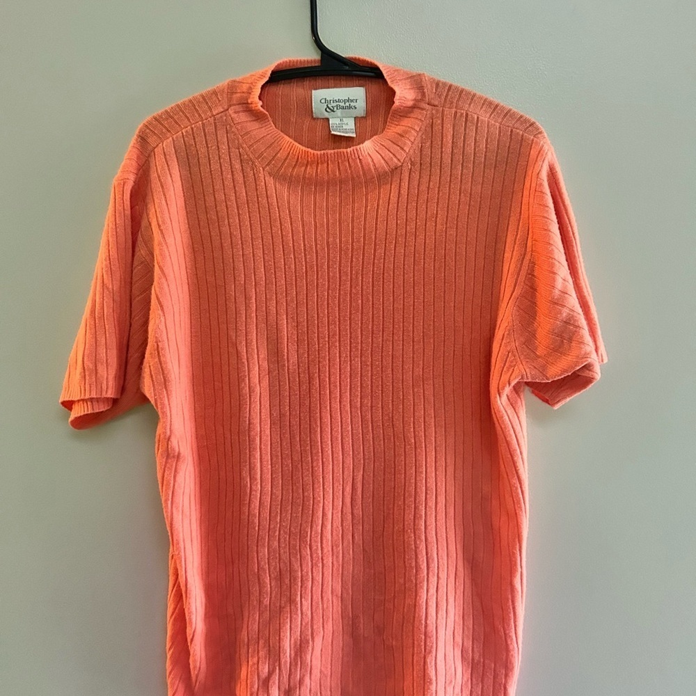 Christopher & Banks Women’s Orange Ribbed Sweater